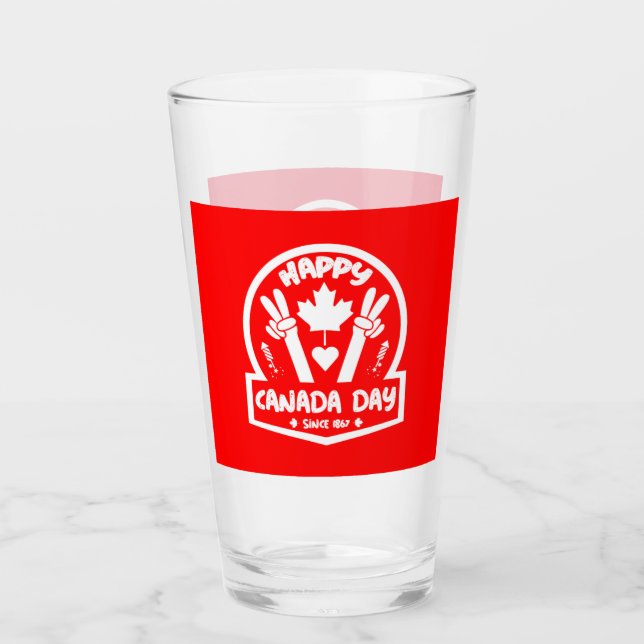 Happy Canada Day July 1     Glass (Front)