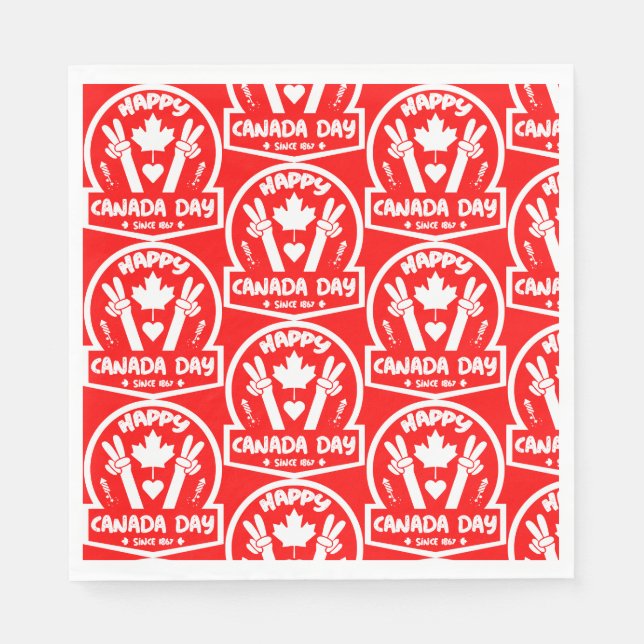 Happy Canada Day July 1     Napkin (Front)