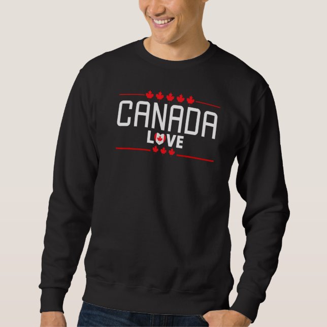 Happy Canada Day  Love Maple Leaf Heart Canada Fla Sweatshirt (Front)