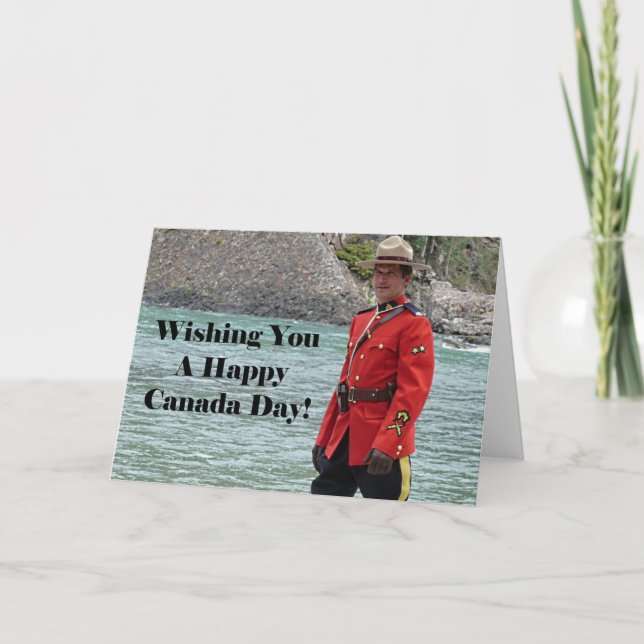 Happy Canada Day Mountie Photo Card (Front)