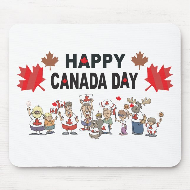 Happy Canada Day Mouse Mat (Front)
