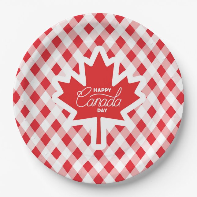 Happy Canada Day. Paper Plate (Front)
