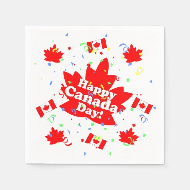 Happy Canada Day Party Napkin (Front)