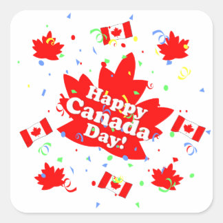 Happy Canada Day Party Square Sticker