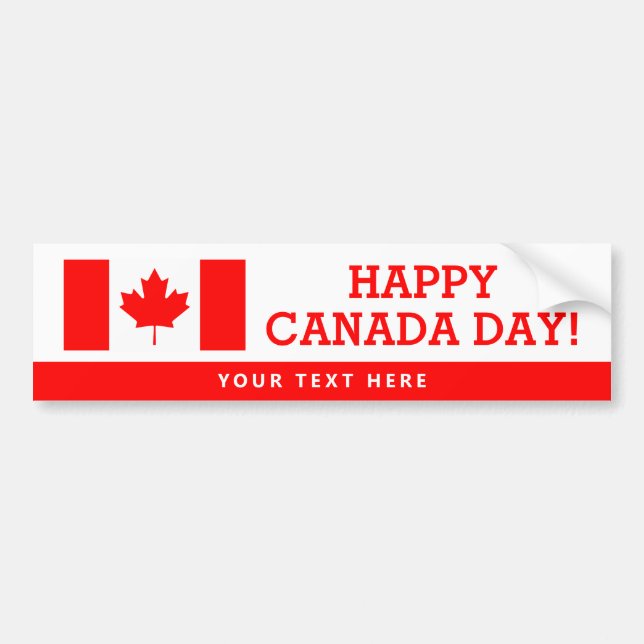 Happy Canada Day patriotic Canadian flag Bumper Sticker (Front)