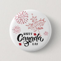 Happy Canada Day Pinback Button