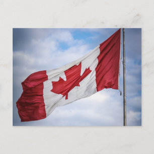 Happy Canada Day Red and White Canadian Flag Postcard