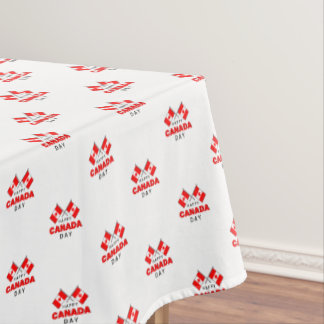 Happy Canada Day Red White Canadian Flags Small Tablecloth