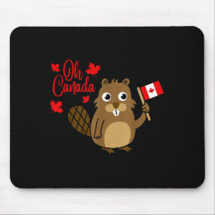 Happy Canada Day Shirt Funny Canadian Groundhog Fl Mouse Mat