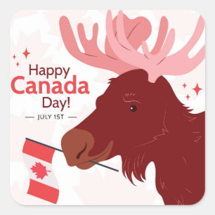 Happy Canada Day  Square Sticker