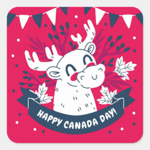 Happy Canada Day Square Sticker