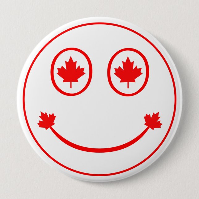 Happy Canadian 10 Cm Round Badge (Front)