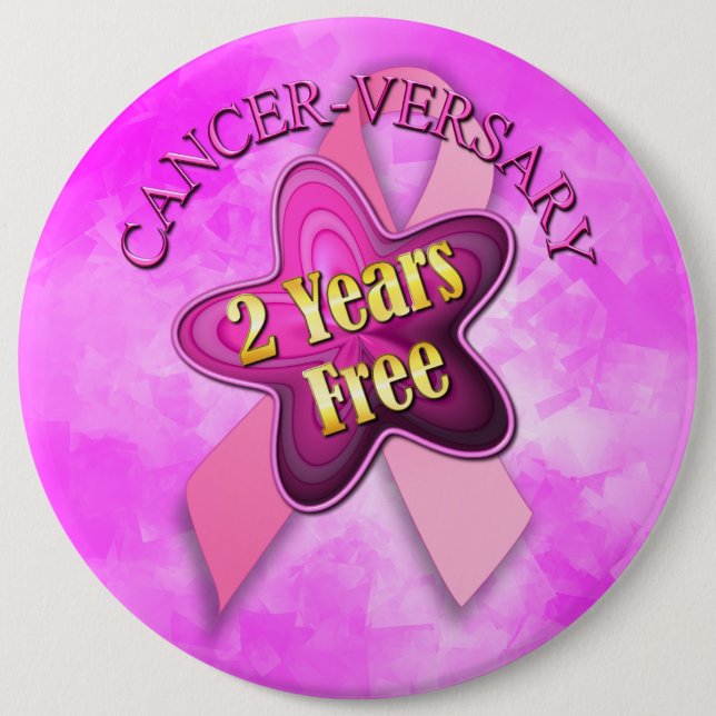 Happy Cancer-versary 6 Cm Round Badge (Front)