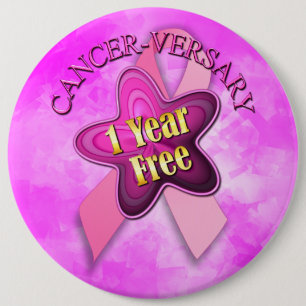 Happy Cancer-versary 6 Cm Round Badge