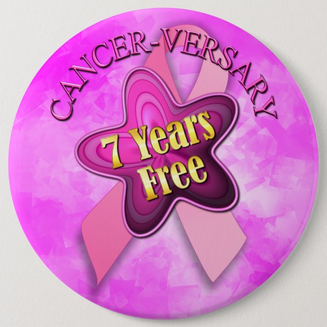 Happy Cancer-versary 6 Cm Round Badge (Front)