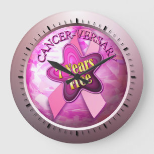 Happy Cancer-versary Large Clock