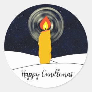 Happy Candlemas Classic Round Sticker