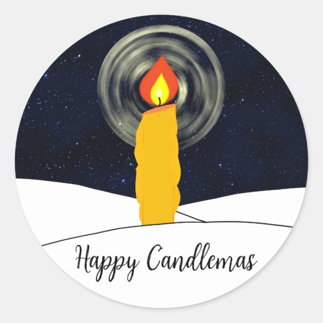 Happy Candlemas Classic Round Sticker (Front)