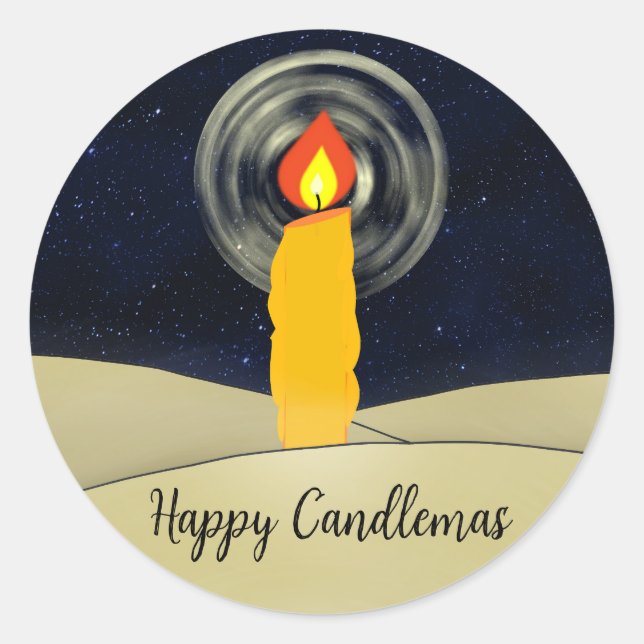 Happy Candlemas Classic Round Sticker (Front)