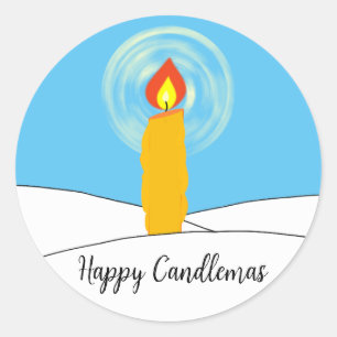 Happy Candlemas Classic Round Sticker