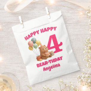 HAPPY CAPPY BRUH DAY Custom Capybara 4th Birthday Favour Bags