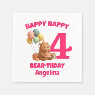 HAPPY CAPPY BRUH DAY Custom Capybara 4th Birthday Napkin