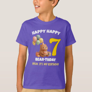HAPPY CAPPY BRUH DAY Custom Capybara 7th Birthday T-Shirt