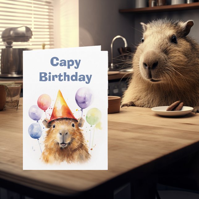 Happy Capy Birthday Capybara  Card (Creator Uploaded)