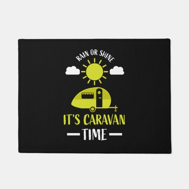 happy caravan camping trip doormat (Front)