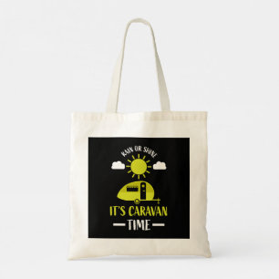 happy caravan camping trip tote bag