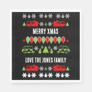 Happy Caravan Christmas Season  Napkin
