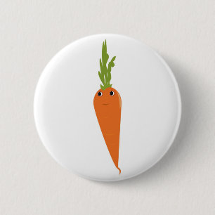 Happy Carrot 6 Cm Round Badge
