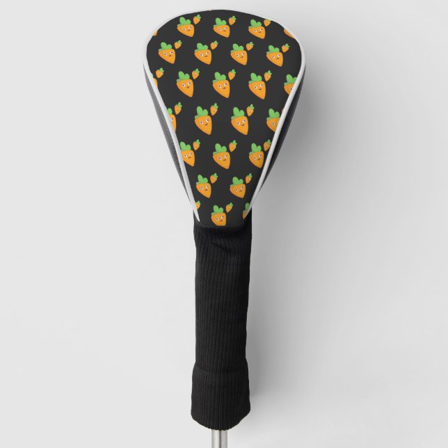 Happy Carrot Top Face 🥕 Golf Head Cover (Front)