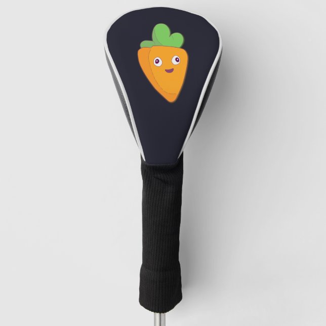 Happy Carrot Top Face 🥕 Golf Head Cover (Front)