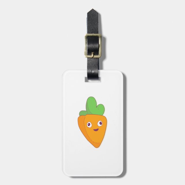 Happy Carrot Top Face 🥕 Luggage Tag (Front Vertical)