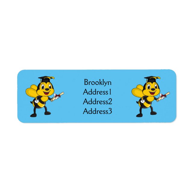 Happy cartoon bee graduation (Front)