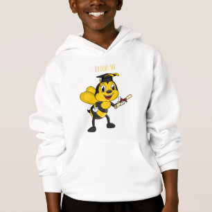 Happy cartoon bee graduation