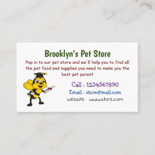 Happy cartoon bee graduation business card