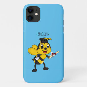 Happy cartoon bee graduation iPhone 11 case