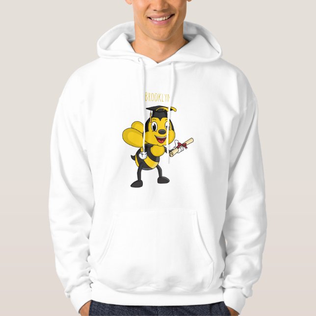 Happy cartoon bee graduation  hoodie (Front)