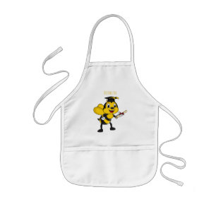 Happy cartoon bee graduation kids apron