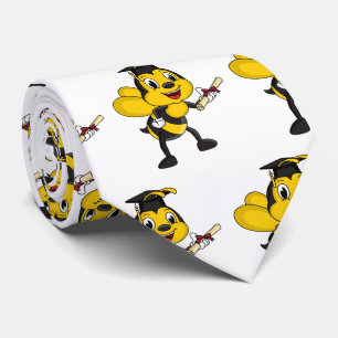 Happy cartoon bee graduation  tie