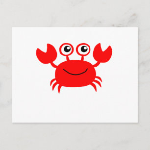 Happy Cartoon Crab Postcard