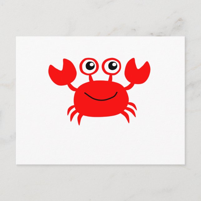 Happy Cartoon Crab Postcard (Front)