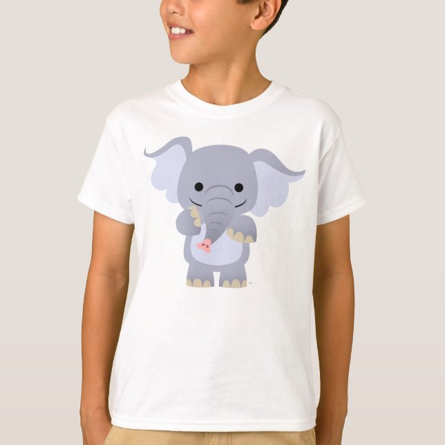 Happy Cartoon Elephant Children T-shirt (Front)