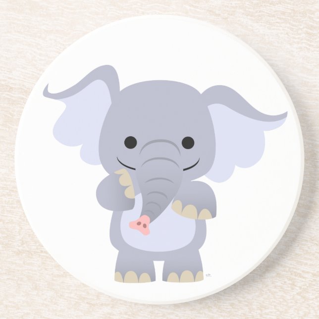 Happy Cartoon Elephant Coaster (Front)