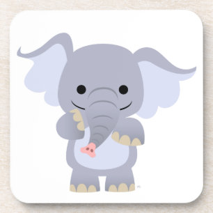 Happy Cartoon Elephant Coaster Set