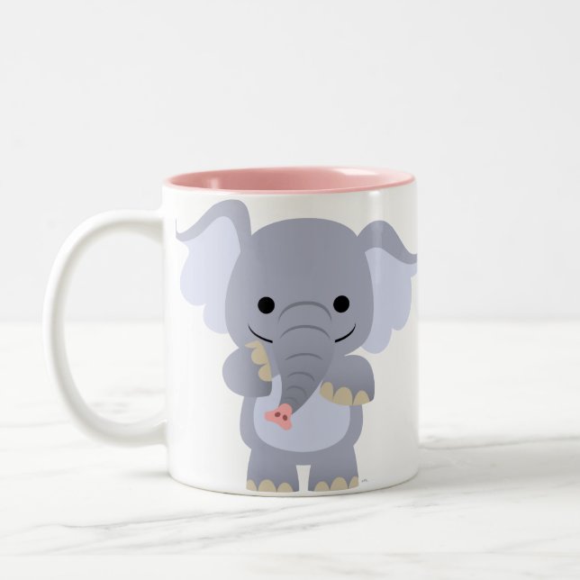 Happy Cartoon Elephant Mug (Left)