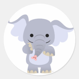 Happy Cartoon Elephant Sticker