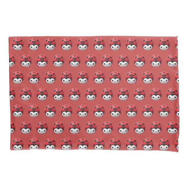 Happy Cartoon Ladybug nursery decor Pillowcase (Front)